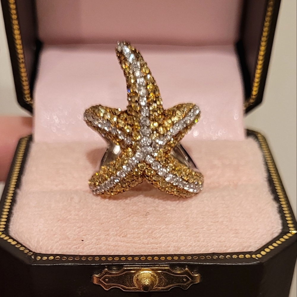 Rhinestone Starfish Ring - image 1